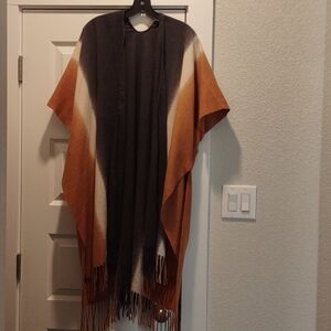 Tri-colored SS Open Front Shrug Fringe bottom